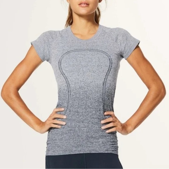 Lululemon 6 Swiftly Tech T-Shirt Tee Shirt Short Sleeve Rare Gray Ombré running - Picture 1 of 10